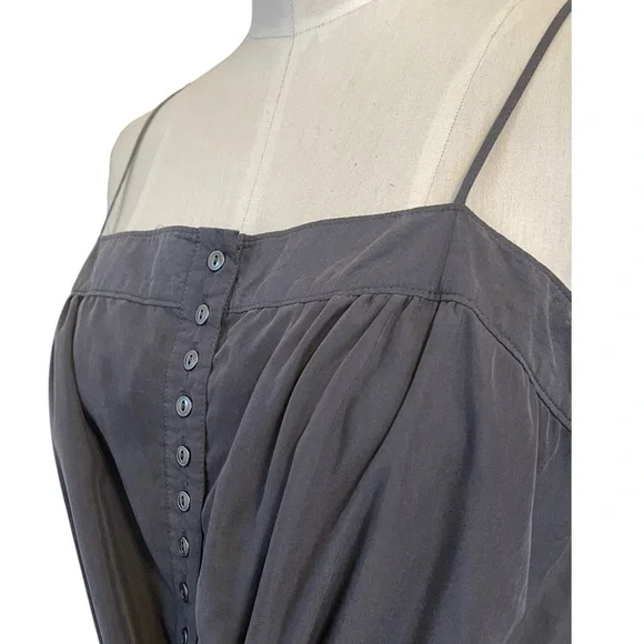 ❤️ GAP Charcoal Gray Drawstring Tie Waist Mini Dress - Picture 3 of 8